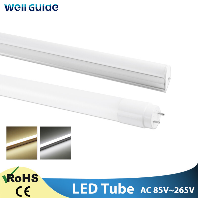 LED 튜브 T8 LED 램프 슈퍼 밝은 60cm 9W LED Lampara 튜브 벽 램프 전구 램프 빛 홈 빛 높은 전원 차가운 따뜻한 화이트 220V