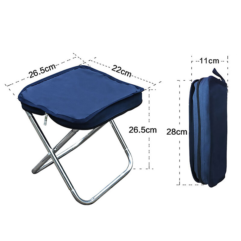 2022 Folding Tragbare Edelstahl Hocker Außen Einstellbare Stuhl Oxford Tuch Sitz Camping Angeln Stuhl Im Freien Möbel