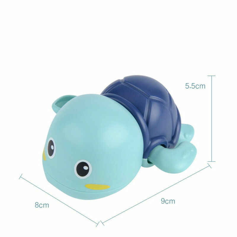 Nouveau jouet aquatique classique de tortue de dessin animé mignon pour bébé, tortue de natation pour bébé, chaîne enroulée, horloge, jouets de bain de plage pour enfants