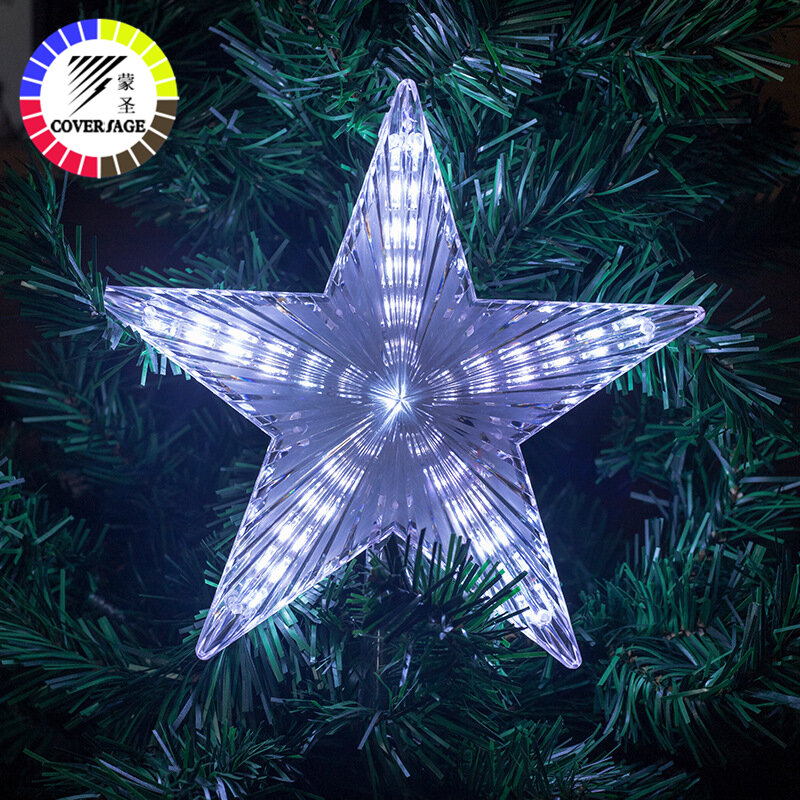 Coversage Pohon Natal Bintang Atas Led Tali Lampu Peri Tirai Led Natal Xmas Dekorasi Pernikahan Pesta Liburan Taman