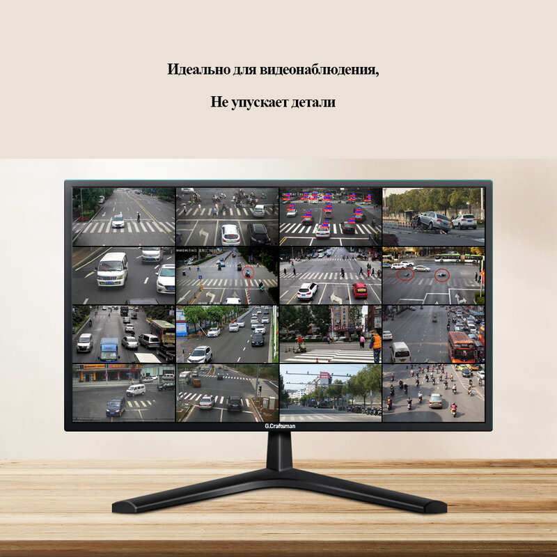 G.Craftsman 21.5" CCTV Monitor Screen 1920x1080 24h 365d Continuous Use Security System Monitor