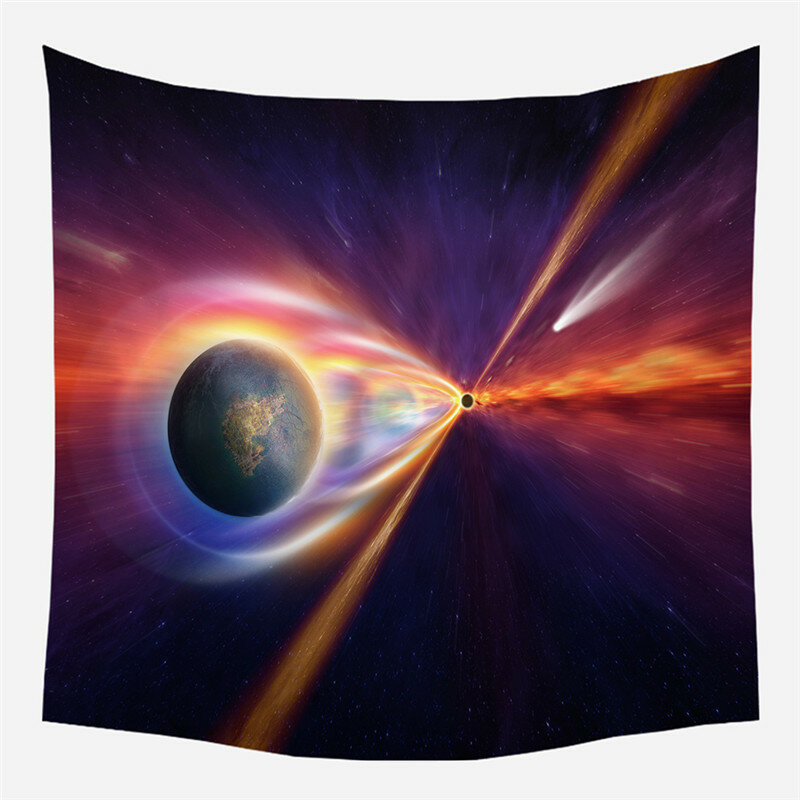 Fuwatacchi Black Hole Wall Hang Tapestries Moon Patterns Wall Hanging Tapestry Blanket Wall Decor Home Decoration Accessories