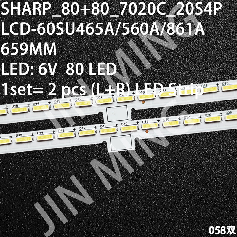 Sharp LED Strip untuk LCD-60MY7008A LCD-60TX7008A LCD-60SU465A LCD-60SU560A LCD-60SU660A LCD-60SU661A LCD-60SU861A LCD-60SU561A