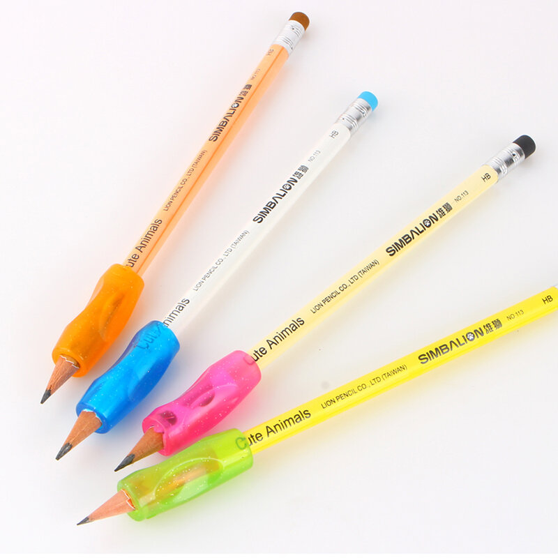 학습 파트너 어린이 학생 문구 연필 펜 홀더 자세 교정을위한 연습 장치 그립, 4 개입