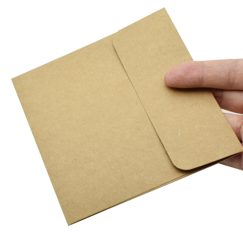 Утолщенный квадратный конверт из крафт-бумаги 13*13 см, 10 шт.