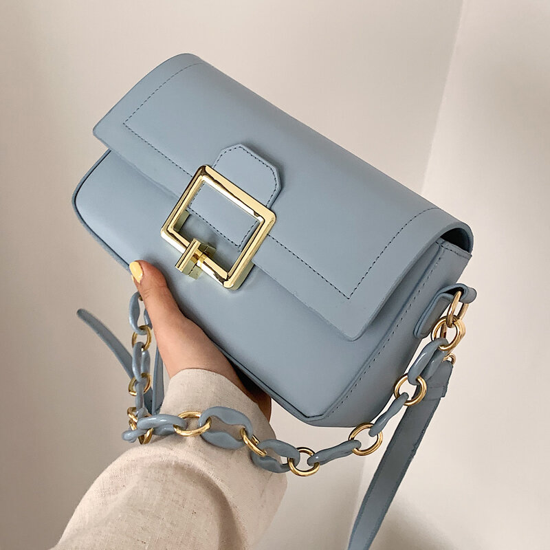 2021 New fashion women crossbody Shoulder bags Leather handbags female ladies messenger bolso mujer Chain Small Square Bags