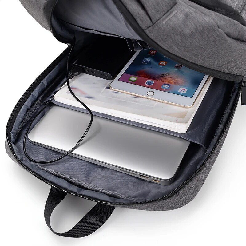 YILIAN-mochila para hombre con carga USB multifuncional, bolso antirrobo para ordenador portátil de 13 y 15 pulgadas, a la moda