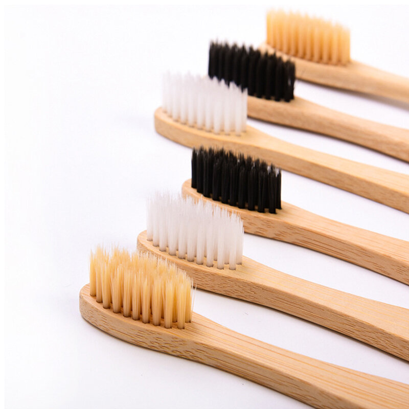 Draagbare Herbruikbare Geen Plastic Eco Vriendelijke Massief Bamboe Handvat Dental Oral Care Tanden Whitening Biologisch Afbreekbaar Bamboe Tandenborstel