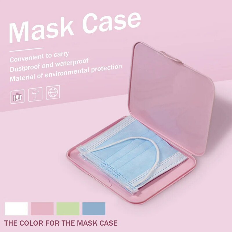 光プラスチック13 × 13 × 2センチメートルfunda mascarillaポータブルフェイスマスク収納袋汚染防止マスクケースない含むフェイスマスク