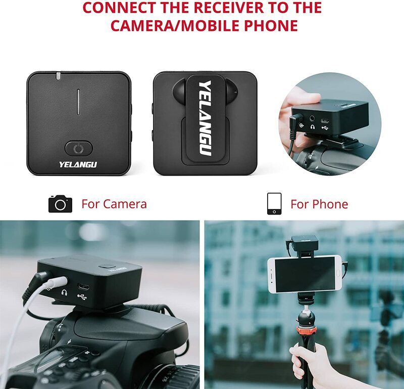 Lavalier – Microphone Portable sans fil, 2.4G Hz, enregistrement d'interview, pour téléphone Portable, PC DSLR, caméra, iPhone Xiaomi YELANGU MX5