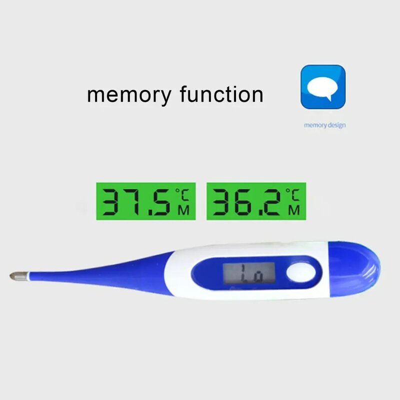 Termômetro eletrônico de precisão, ponta macia, doméstico, à prova d'água, sonda de medição de temperatura, de borracha