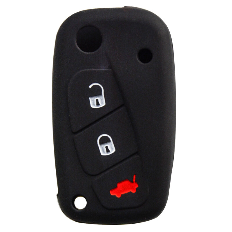 OkeyTech-funda de goma de silicona para mando a distancia de coche, 3 botones, para Fiat Punto 2013, Panda Idea 2008, Stilo 2007, Ducato