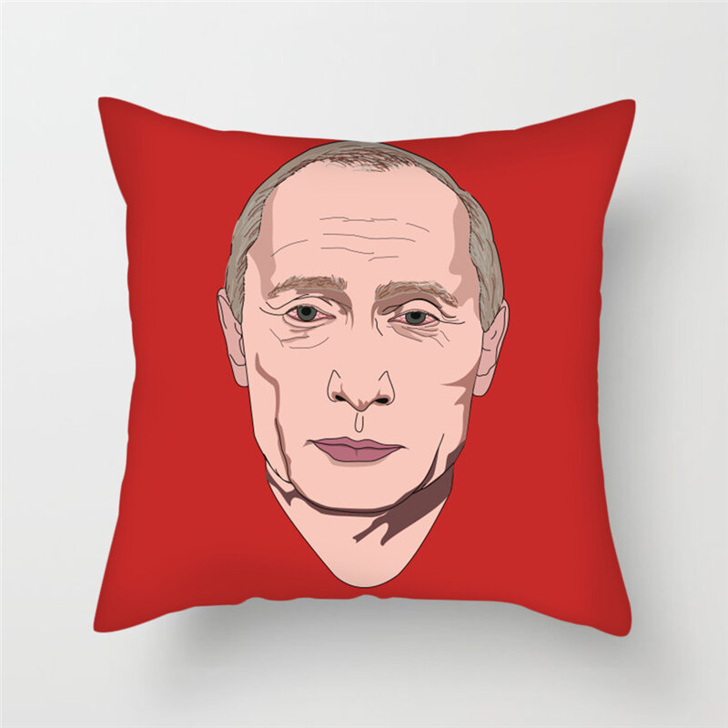 Fuwatacchi estilo retrato funda de cojín ruso Putin fundas de almohada para el hogar decorativo sofá silla lentejuelas funda de almohada