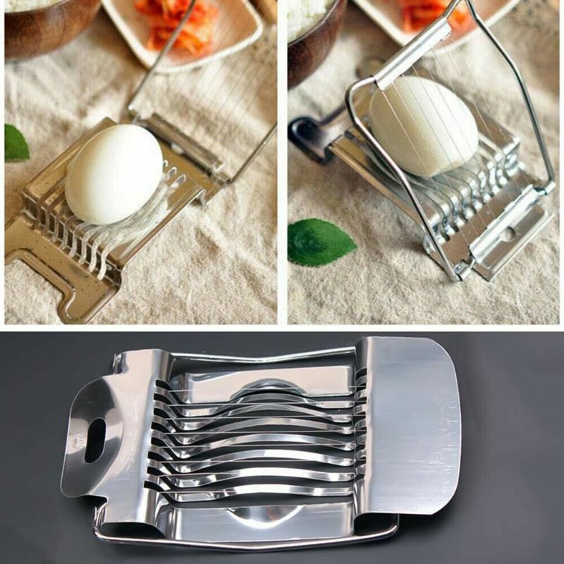 Cortador de huevos cocidos multifuncional de acero inoxidable, cortador de tomate, seta