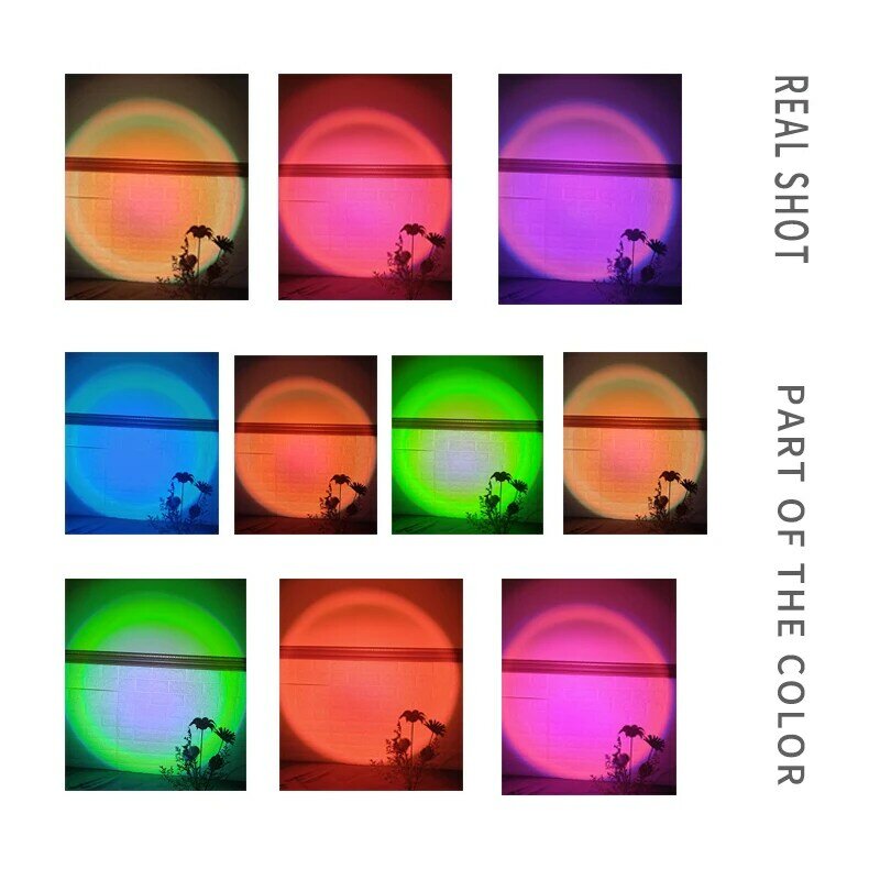 Lampe de coucher de soleil RGB, 4/16 couleurs, télécommande et application de contrôle, projecteur de Direction réglable, USB, veilleuse populaire, cadeau pour filles