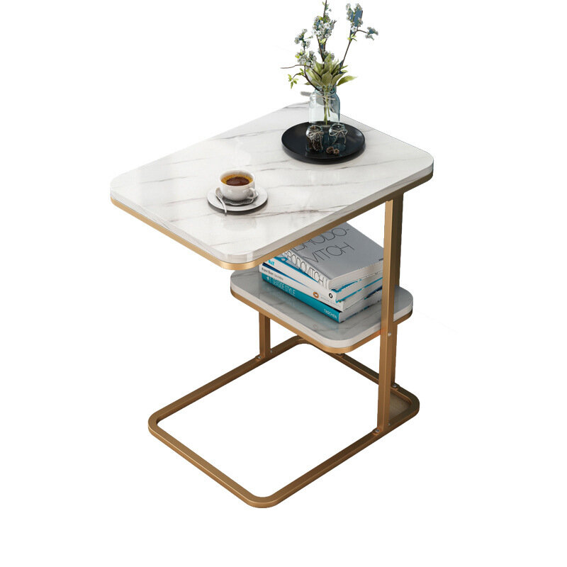 Table d'appoint multifonctionnelle pour salon, petite Table de thé, coin de canapé, cadre en fer carré, Table basse ronde, côté de canapé