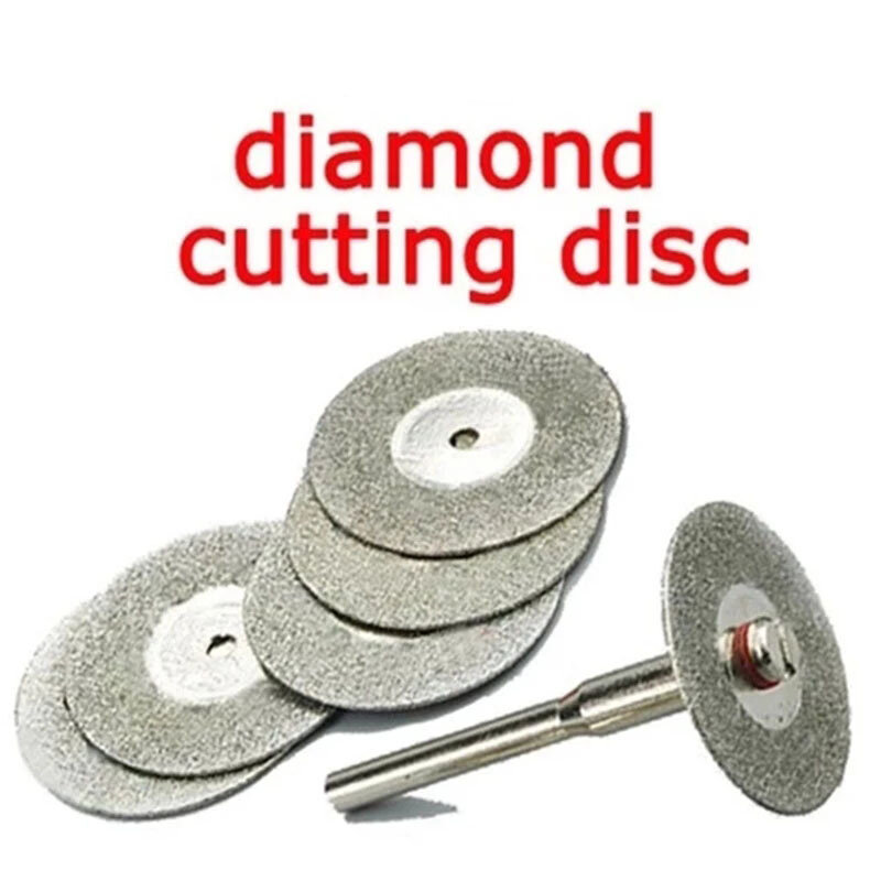 Broca com lâminas de corte, 5 peças 22mm esmeril diamante + 1 mandril para limpador de azulejos dremel beleza stitch discos de corte ferramenta doméstica