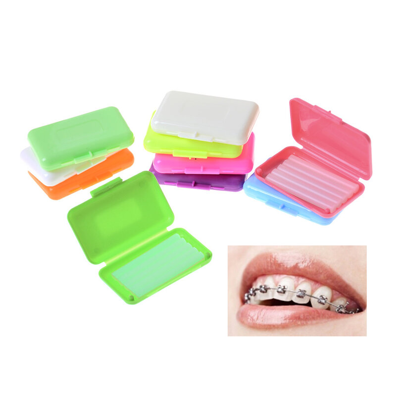5 Stück / Packung Reizung Mundpflegeprodukte Zahnorthopädie Ortho Wax Fruchtduft für Zahnspangenhalter Zahnfleisch