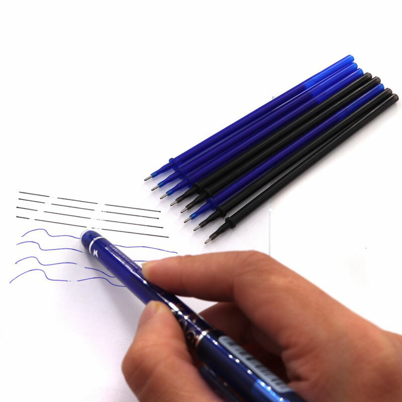 Erasable Washable Handle Erasable Pen Refill Set 0.5mm Blue Ink Erasable Ballpoint Pen for School Office Writing Tool Stationery