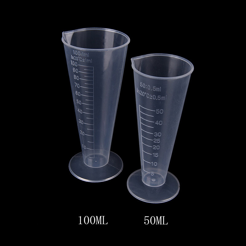 1 Pcs 100ml Transparent Tasse Skala Kunststoff Messbecher Werkzeuge Dreieckige Messbecher Mit Skala Verjüngt