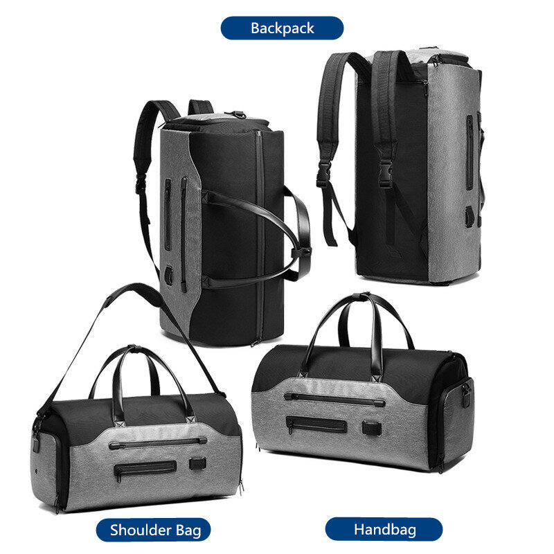 OZUKO Travel Bag Multifunction Men Suit Storage Large Capacity Luggage Handbag Male Waterproof Travel Duffel Bag Shoes Pocket
