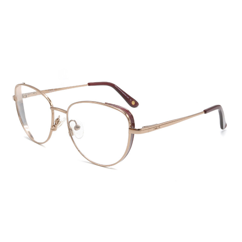 NONOR-gafas clásicas de ojo de gato para mujer, lentes de Metal, montura de gafas de diseñador multicolor