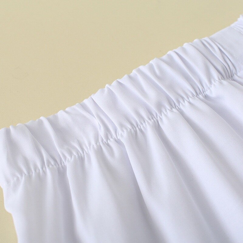 Saia decorativa feminina cor sólida a linha falso bainha botão cor sólida elástico cintura em camadas destacável avental