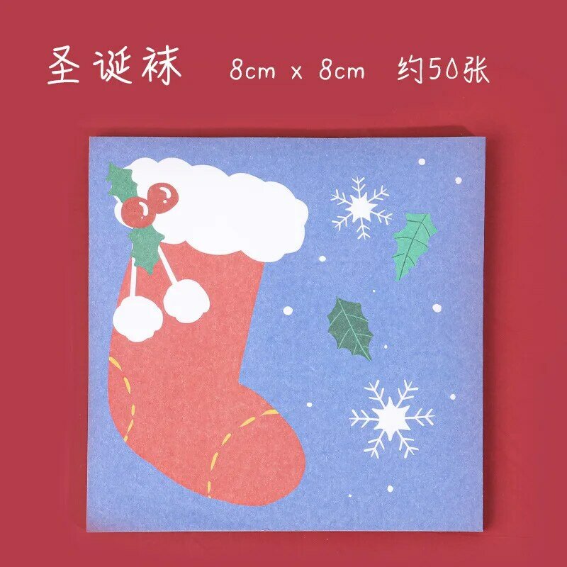 Christmas Cartoon Sticky Notes Tearable Self- Stick Notes Message Note Paper Student Mark Memo Pad