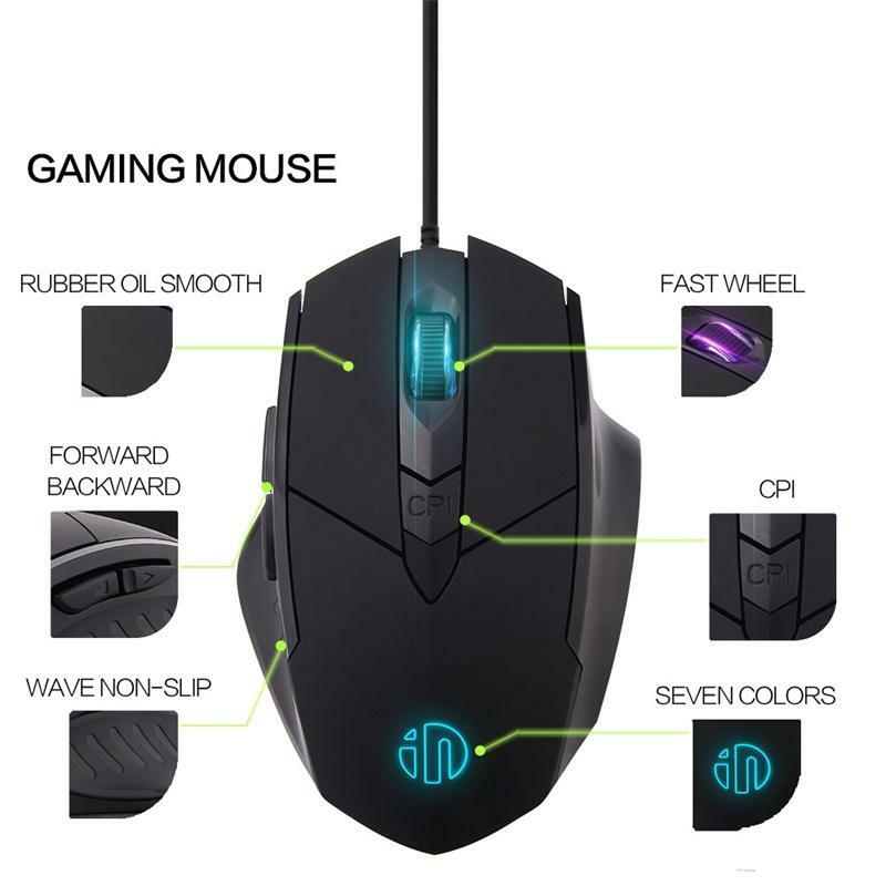 Wyciszenie przewodowa mysz jeść kurczaka E-gra sportowa myszy sześć przycisk makro rozdzielczości strojenia DP mysz świecąca