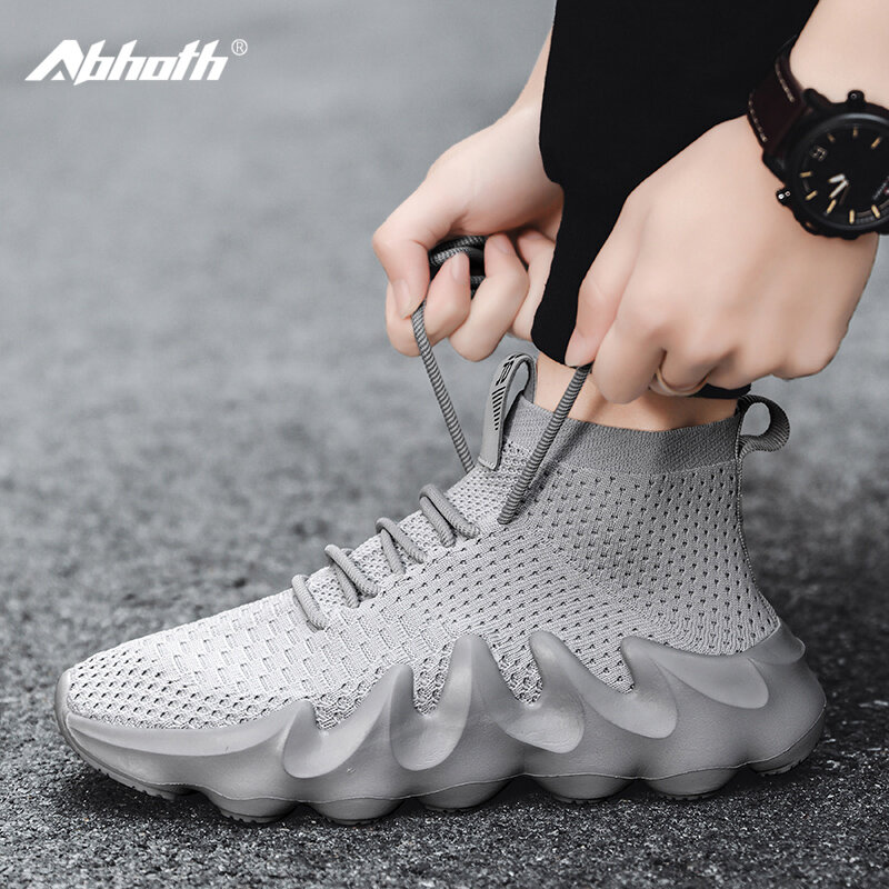 Abhoth – baskets légères en maille pour hommes, chaussures respirantes, antidérapantes, hauteur augmentant la stabilité, chaussures de marche résistantes à l'usure