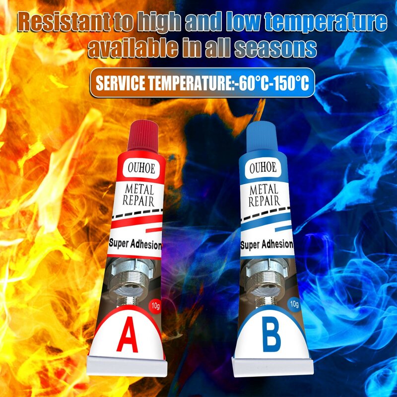Hot Industrials Adhesive Heat Resistance Cold Weld Metal Repair Paste Adhesive Gel Silicone Sealant Repair For Cracks