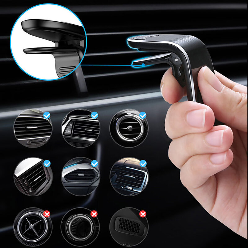 2/1 pces magnético l-tipo suporte do telefone no carro smartphone suporte clipe para montar carro magnético telefone titular terno para todo o modelo celular