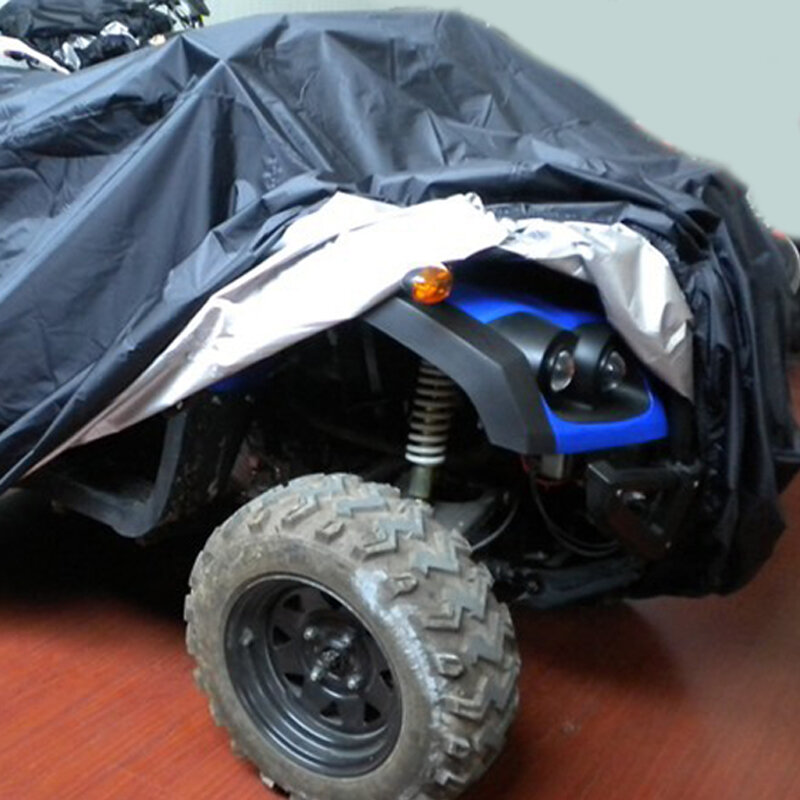 Cubierta de protección para toda condición climática ATV, protección para toda condición, resistente al agua, UV, resistente al viento, color plata XXL