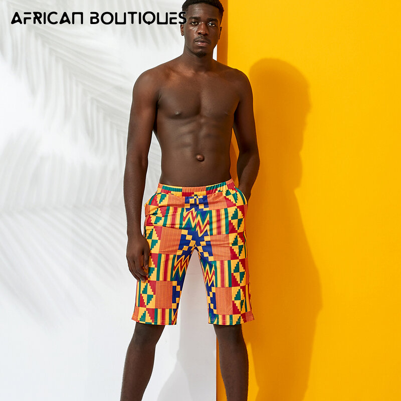 남성용 아프리카 수영복 아프리카 전통 켄트 인쇄 수영 짧은 앙카라 인쇄 짧은 남자 비치 짧은