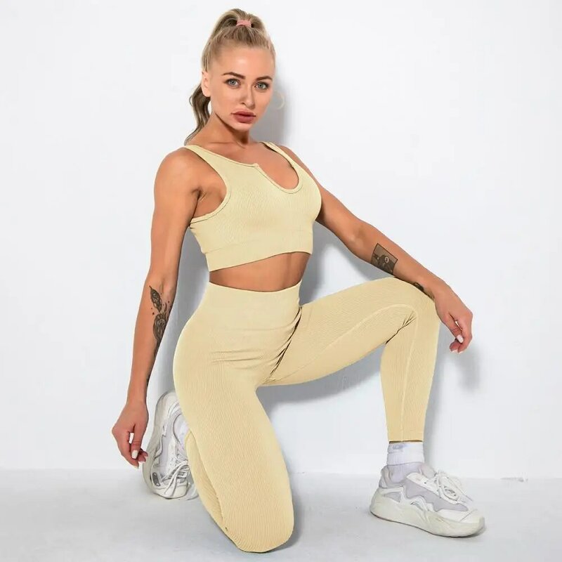 Seamless Sports Yoga Set Gym Women 2Pcs Set Sports Bra Push Up Leggings Fitness for Women Gym Clothes Outfit Tights Sportswear
