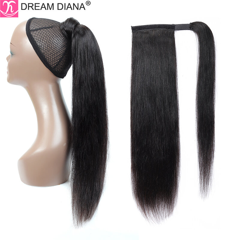 Dreamdiana 100% Human Hair Straight Paardenstaart Remy Ombre Braziliaanse Haar Wrap Around Trekkoord Paardenstaart Clip In Hair Extension