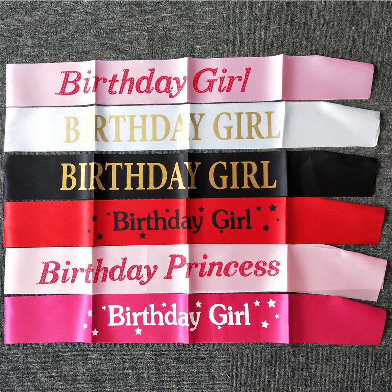 Compleanno regina Glitter raso Sash sirena compleanno ragazza nastri spalla cintura forniture per feste accessori moda decorazione