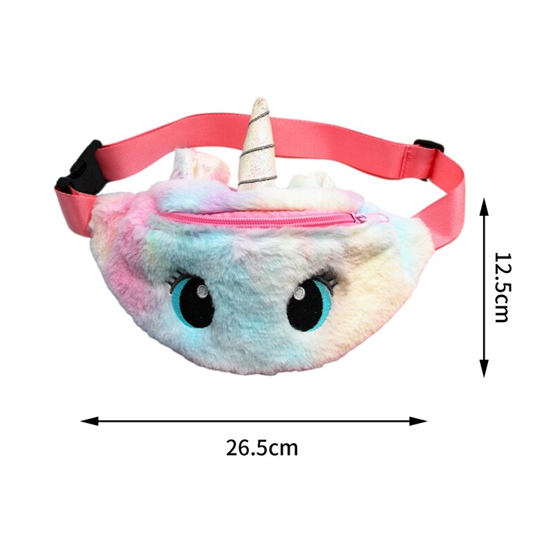 Unicorn Cartoon Plush Shoulder Bag Cute Waist Bag Children Messenger Bag Chest Bag Kids Waist Bag Child Belt Bag Fanny Pack