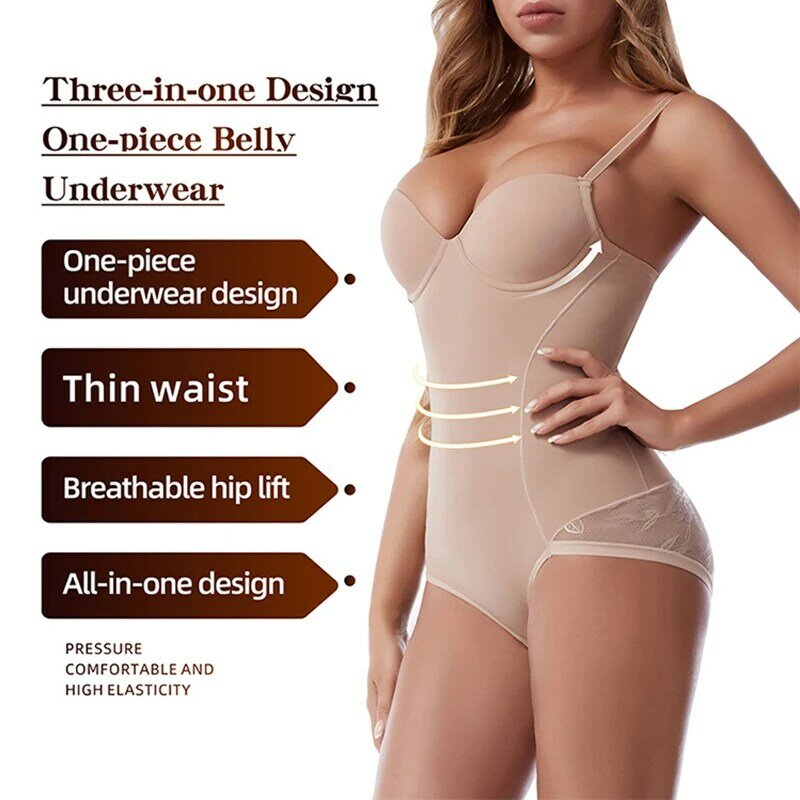 Body Modelador para mujer, bragas de Control de barriga, Fajas de cuerpo completo, entrenador de cintura, elevador de glúteos, ropa interior adelgazante de muslo
