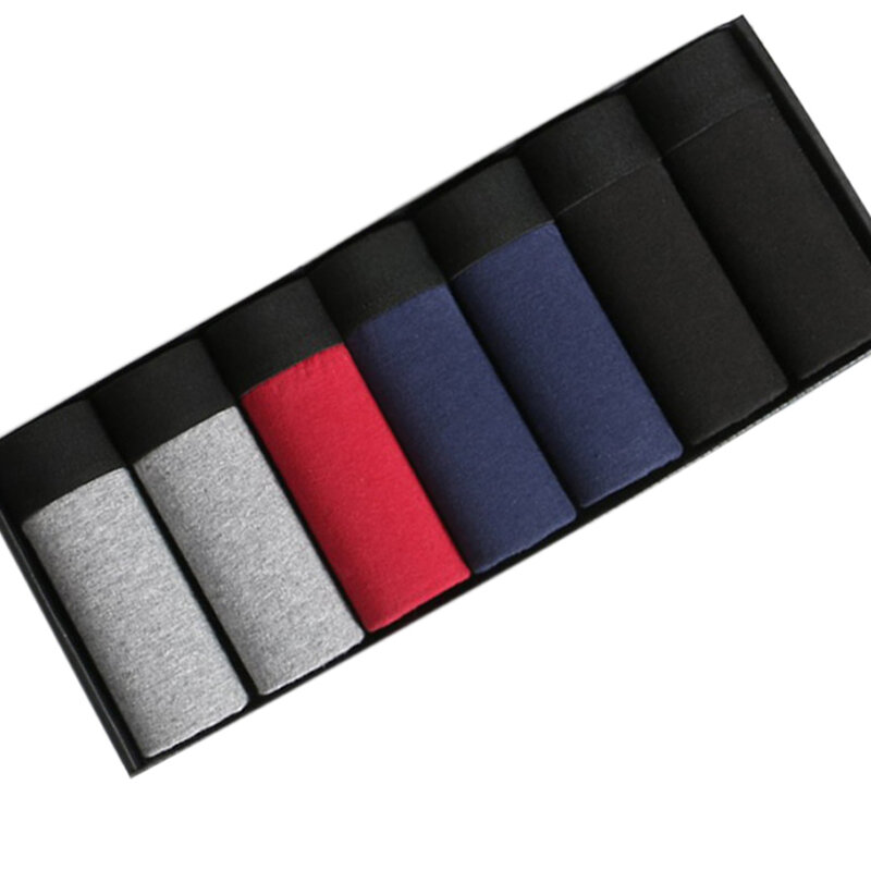 Conjunto de calzoncillos boxer de algodón transpirable para hombre, ropa interior corta masculina, elásticos, color liso