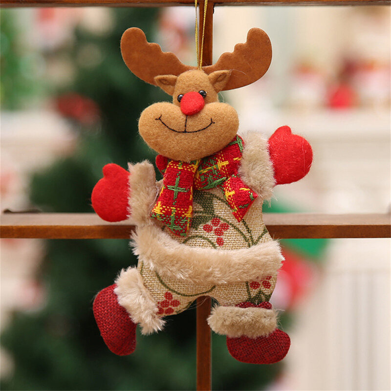 Adornos de Navidad de Papá Noel, muñeco colgante de árbol de nieve, decoraciones colgantes para nuevo para el hogar, regalo de año 2021