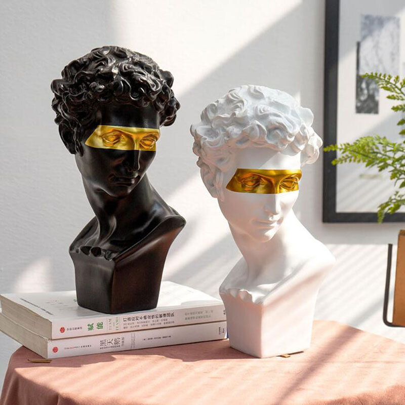 Europeu decoração de casa cabeça resina estátua arte abstrata moderna mini busto escultura arte esboço prática mascarada criatividade