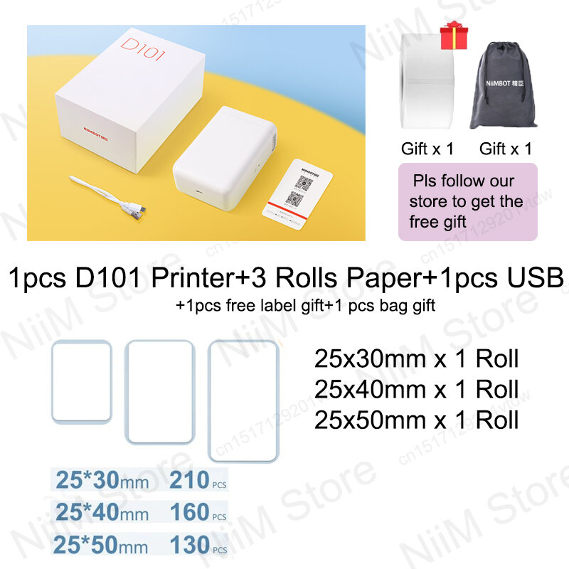NiiMBOT-Impresora térmica de etiquetas D101 D11 D110 Plus, máquina de impresión de papel, precio de productos básicos, Jingchen