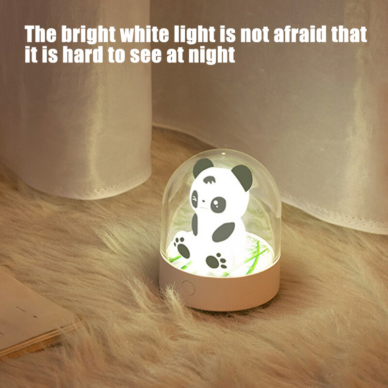Colorido de luz de la noche LED de luz de la noche de Panda de dibujos animados de carga USB lámpara para Children'S de dibujos animados regalo creativo