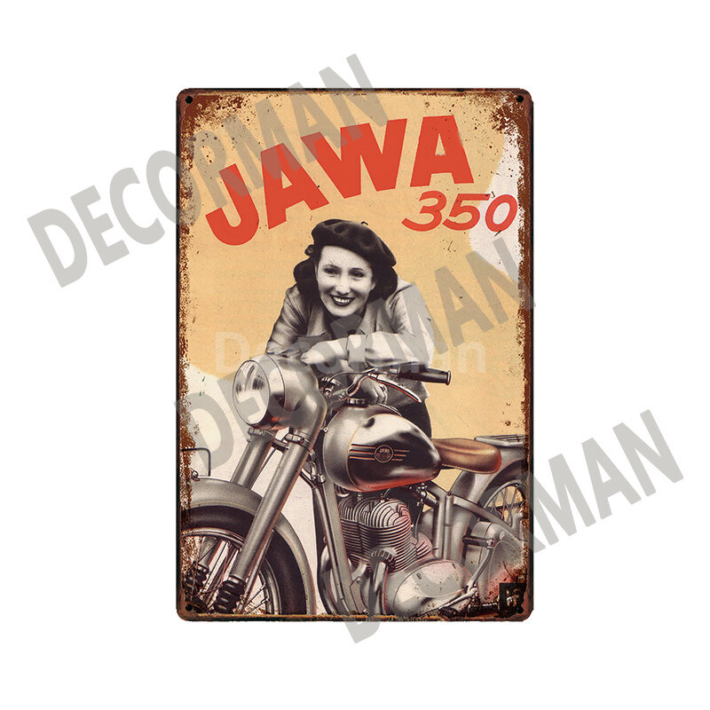 Decorman-メタルポスターjawa bsa tt,ヴィンテージ絵画,アイロン,パーソナライズされたクラブの装飾,LTA-1704