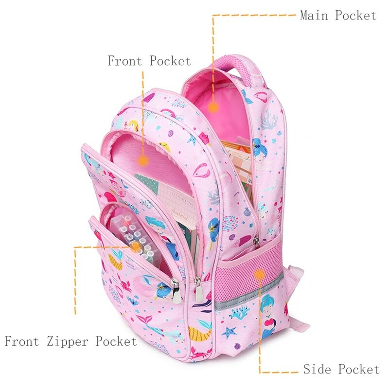 Школьный портфель для девочек, водонепроницаемый черный рюкзак для подростков с защитой от кражи, Детская сумка для книг, средний школьный ...