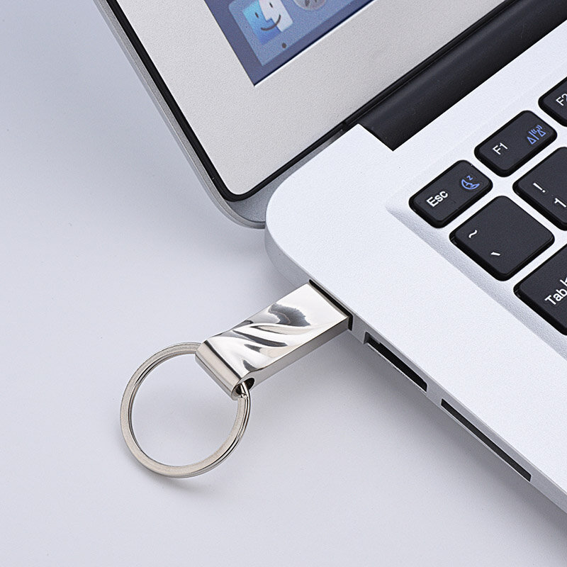 USB-Stick Schlüssel Kette Pen Drive 16GB 32GB 64GB 128GB 256GB Pendrives Hohe Geschwindigkeit USB 2,0 Memory Stick siliver