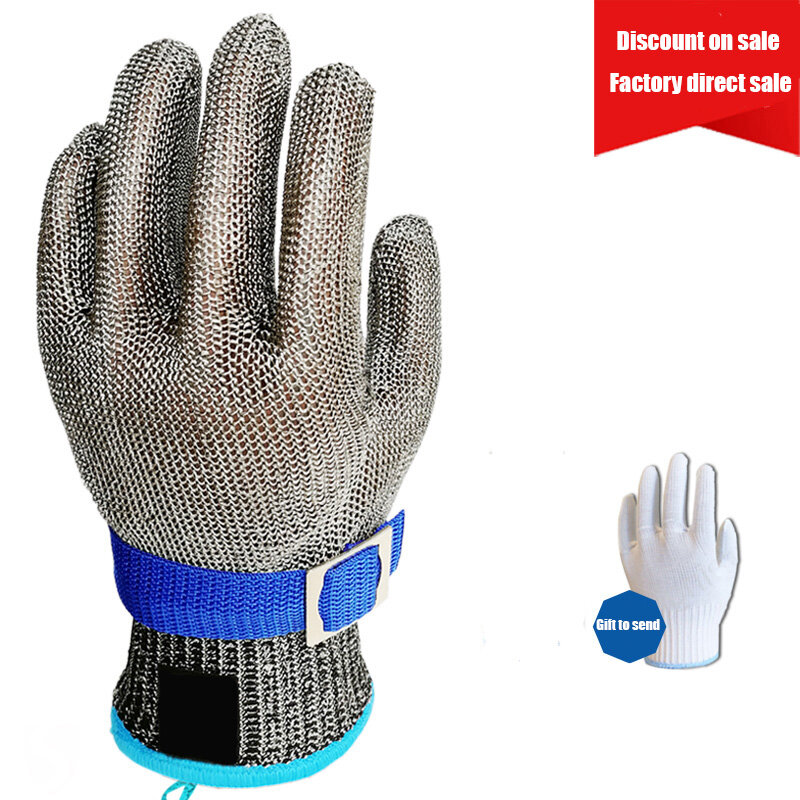 Grade 5 anti Anti schneiden handschuhe edelstahl draht anti schneiden selbst-schutz handschuhe arbeit neugierigen oyster metall handschuhe