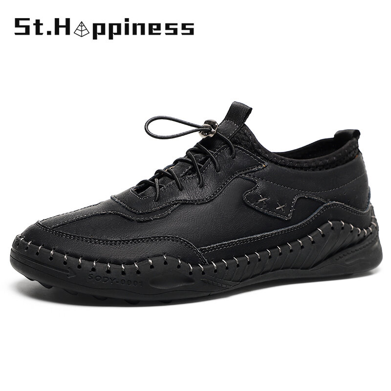 2021 New Men Shoes Luxury Brand Slip On Driving Shoes Fashion Handmade Leather Casual Shoes Classic Loafers Moccasins Big Size