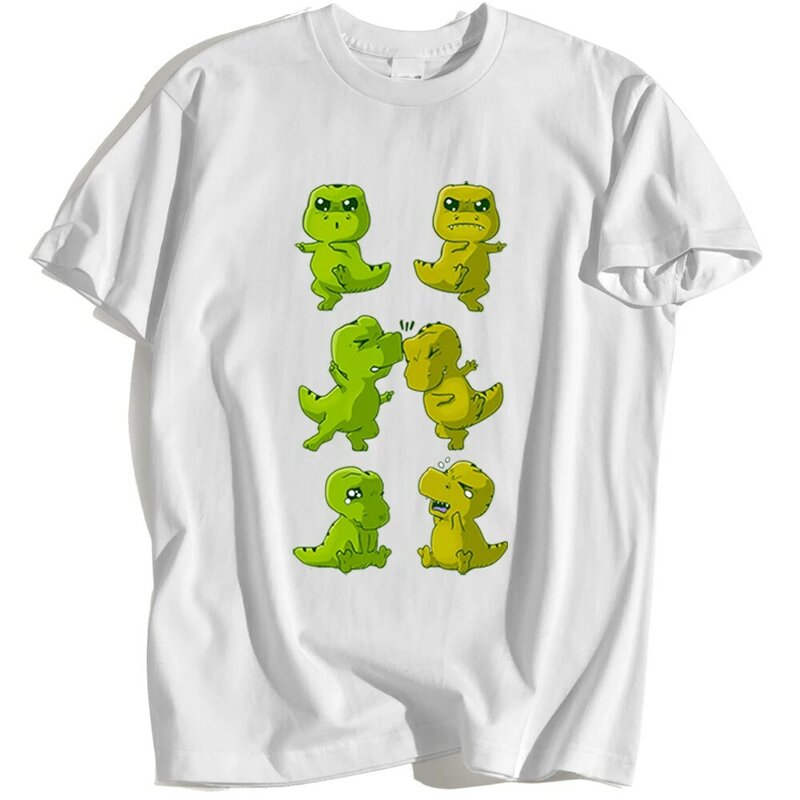 T Rex Fusion Dessins Animé Mignon Imprimés T-shirts Homme Lâche Hip Hop Hauts Crewneck Lâche Été Tshirt Mode Personnalité T-shirt Vêtements